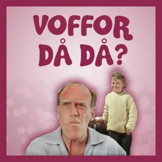 Omslagsbild för avsnitt 46 av podden Voffor Då Då med en bild farbror Melker samt Tjorven eftersom avsnittet handlar om Vi på Saltkråkan